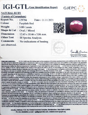 6.52 Ratti Natural New Burma Ruby with Govt. Lab Certificate-(3441)